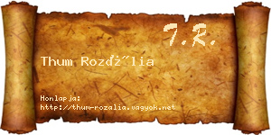Thum Rozália névjegykártya